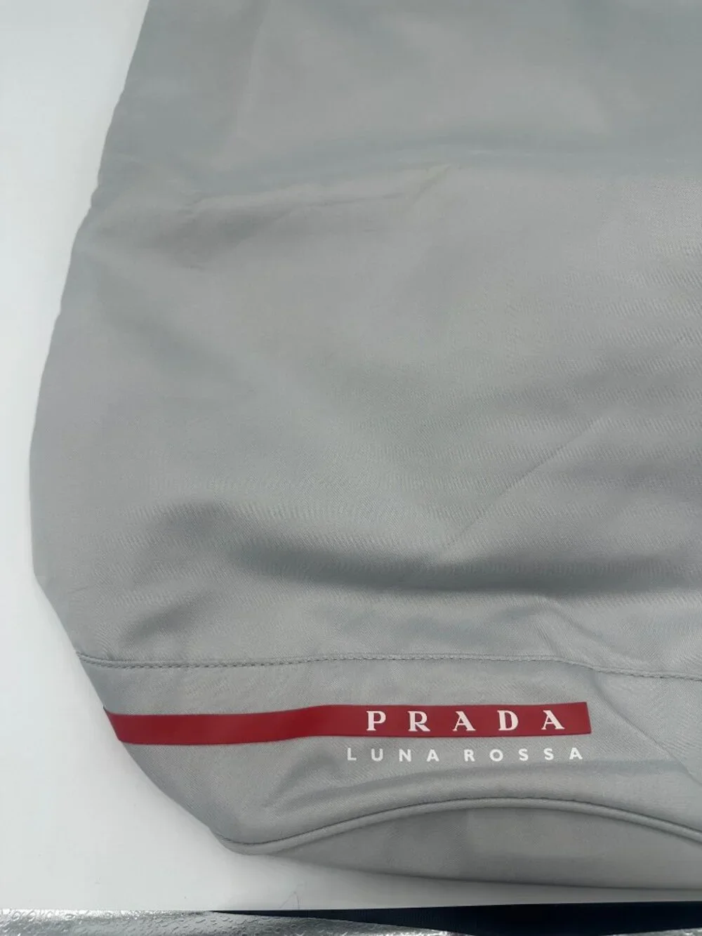 Prada Luna Rossa Gray Ditty Sailing Drawstring Backpack Sling Bag